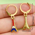 Red White Blue Enamel Charm Huggie Earrings, 28 Styles view 10