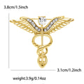 Winged Staff Emblem Brooch Pin in Four Finishes Decorative Jewelry view 6