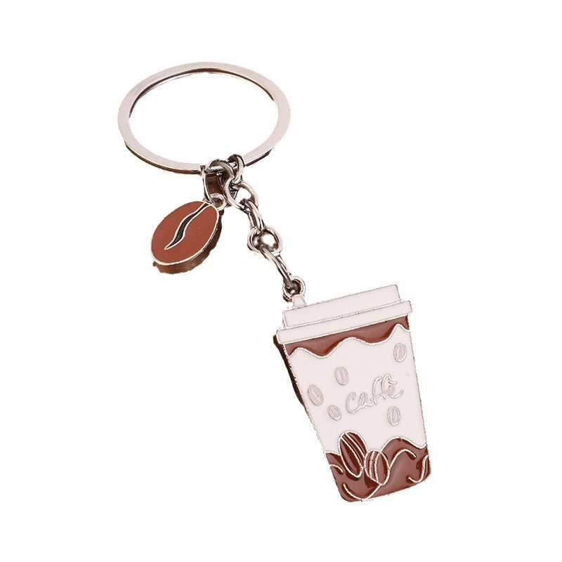 3D Coffee Pot Zinc Alloy Keychain Gift for Car Keys