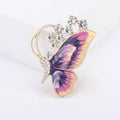 Enamel Butterfly Crystal Brooch Gold Silver Five Styles view 6