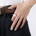 Chunky Enamel Dome Rings Green White Brown Gold Steel view 7