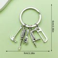 Silver Tone Metal Tool Charm Keychains, Five Styles view 7