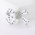 Polka Dot Bow Brooch with Crystal Center in Four Colors view 4
