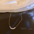 Gold Tone Pearl Necklace Mix Curved Bar Station Cluster Styles view 4
