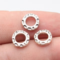10x9.9x2.2mm 0.67g Antique Silver Zinc Alloy Hammered Round Ring Spacer Beads for Bracelet Jewelry Making