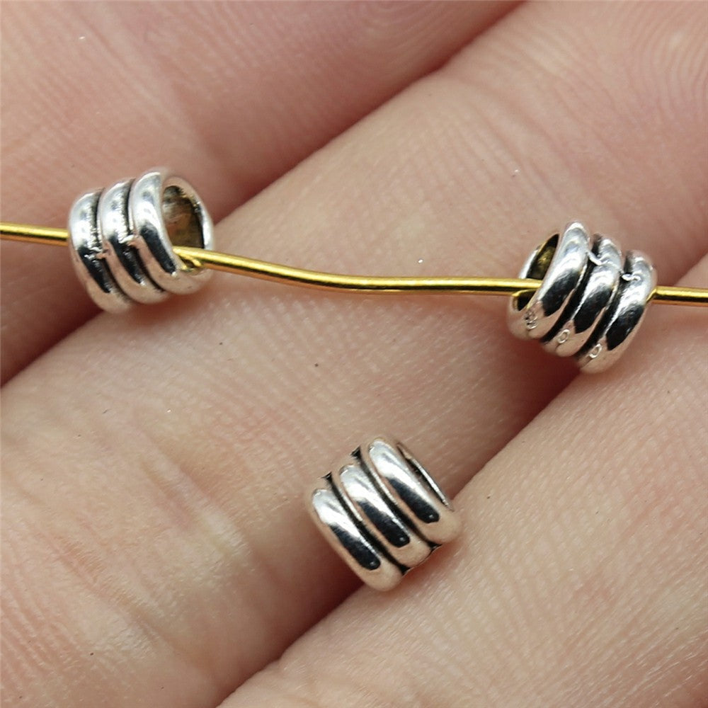 6x6x5mm 0.4g Multicolor Zinc Alloy Three Layer Ring Large Hole Spacer Beads for Bracelet Making