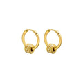 Gold Barrel CZ Pendant Necklace and Hoop Earrings Set view 5