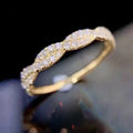 Twisted Double-Row Clear Stone Band In Three Metal Tones view 5
