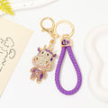 Rhinestone Cow Keychain Gold Metal Charm with Lobster Clasp view 9