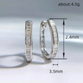 Baguette Crystal Oval Huggie Earrings In Two Colors view 4
