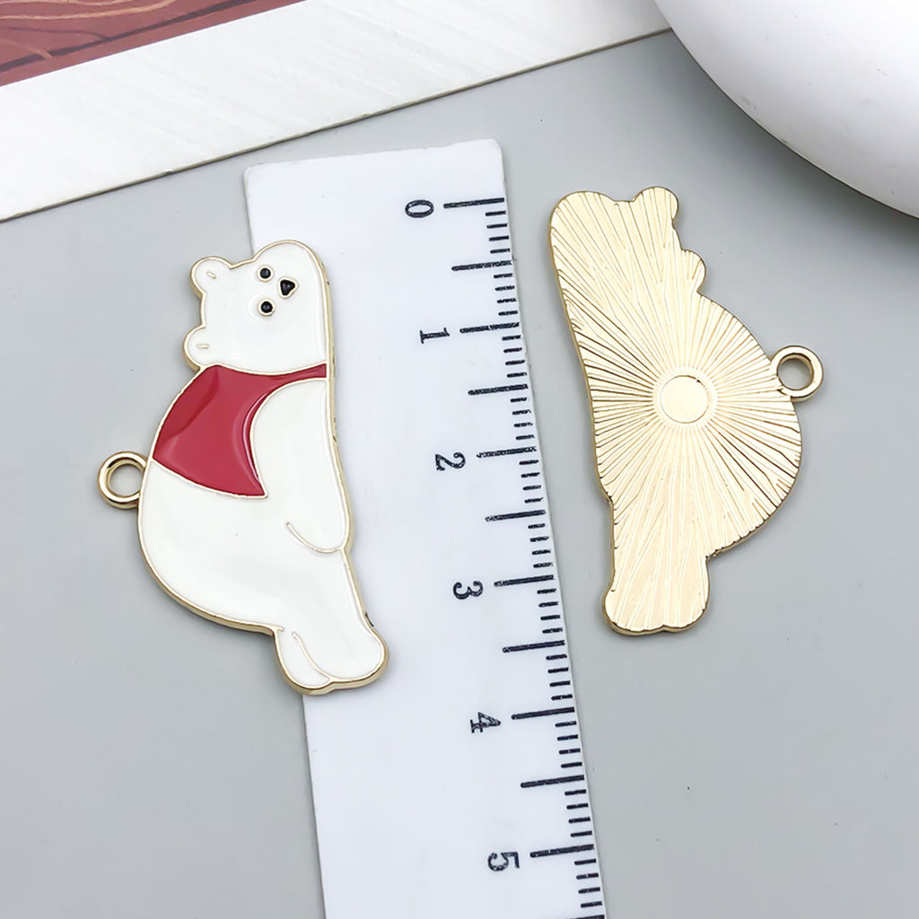 Zinc Alloy Christmas Bear Love Heart charm pendants for DIY necklaces earrings jewelry