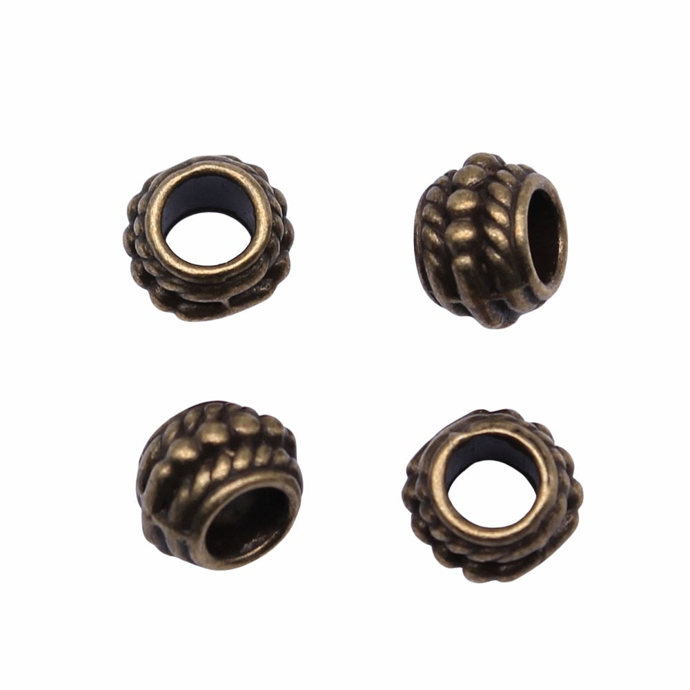 8x8x5mm 0.8g Multicolor Zinc Alloy Round Large Hole Spacer Beads for Bracelet Necklace DIY Jewelry Making