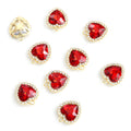 Faceted Heart Crystal Charms in Five Colors and Two Metal Tones view 6