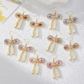 Gold Bow Resin Dried Flower Pendant Earrings 5 Styles view 1