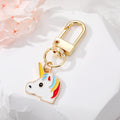 Gold Tone Colorful Enamel Unicorn Clip Keychains in Four Designs view 7