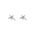Silver Tone Clear Stone Airplane Mini Stud Earrings For Women view 5