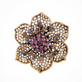 Leaf Crystal Two Designs Metal Brooch Pin 4 x 4.5 cm view 7