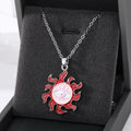 Gold and Silver Tone Enamel Sun Evil Eye Pendant Necklaces view 6