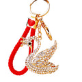Jeweled Swan Keychain with Layered Gold Tone Wings and Crown view 5