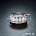 Opalescent Oval Channel Wide Band In Silver And Rose Tones view 4