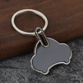Blank Gray Face Metal Keychains in Six Visible Shapes view 8