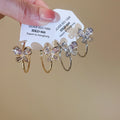 Crystal Butterfly Hoop Earrings In Silver And Gold Tones view 3