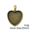Antique Bronze Heart Cabochon Pendant Setting Metal Jewelry Making Component view 3