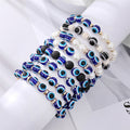 Blue and Black Evil Eye Mixed Bead Stretch Bracelets view 1