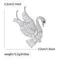 Crystal Swan Brooch with Raised Wings in Silver and Gold Tones view 6