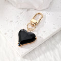 Faceted Heart Crystal Keychains Gold Lobster Clasp 7 Colors view 7