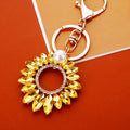 Crystal Sunflower Keychains in Yellow Pink and Braided Loop Options view 6