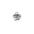 Made With Love Heart Charm Metal Jewelry Making Component In 5 Finishes view 5