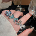 Silver Open Rings Crystal Bow and Geometric Cluster Four Styles view 4