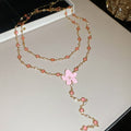Enamel Flower Lariat Necklaces And Hand Chains Twelve Styles view 8