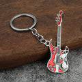 Rhinestone Microphone Guitar Metal Keychain Bag Charm Gift