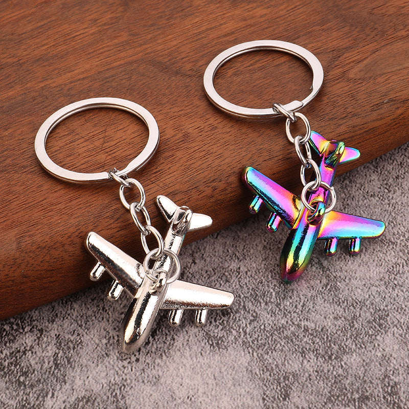 3D Airplane Model Zinc Alloy Keychain Travel Souvenir Gift