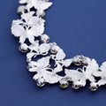 Silver Tone Butterfly Crystal Metal Necklace and Earring Set view 4