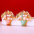 Crystal Bouquet Keychains in Pink and Blue Pictured Colors view 3