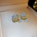 Pearlescent Double Sided Stud Earrings in Five Color Designs view 9