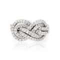 Clear Stone Infinity Knot Statement Ring In Silver Tone view 6