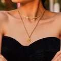 Stainless Steel Embossed Flower Teardrop Heart Pendant Necklaces view 1