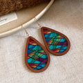 Printed Teardrop Hook Earrings In Five Color Patterns view 10