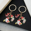 Santa Stocking Candy and Present Enamel Charm Keychain view 2