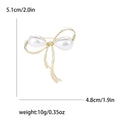 Delicate Wire Bow Brooch With Two Elongated Pearl Loops view 6