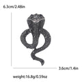 Textured Alloy Cobra Snake Rhinestone Brooch Pin Four Colors view 8