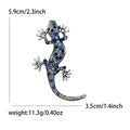 Crystal Gecko Brooch in Multicolor and Blue Antique Finishes view 7