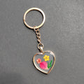 Pressed Flower Resin Keychains Gold Ring Hex Heart 6 Styles view 10