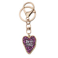 Four Purple Pink and Red Printed Heart Metal Clasp Keychain Designs view 5