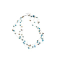 Blue Cube Bead Multi Strand Transparent Cord Choker Necklace view 5