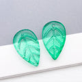 Vintage Glass Gilt Leaf Charm Pendant for Hairpin Tassel Jewelry Making